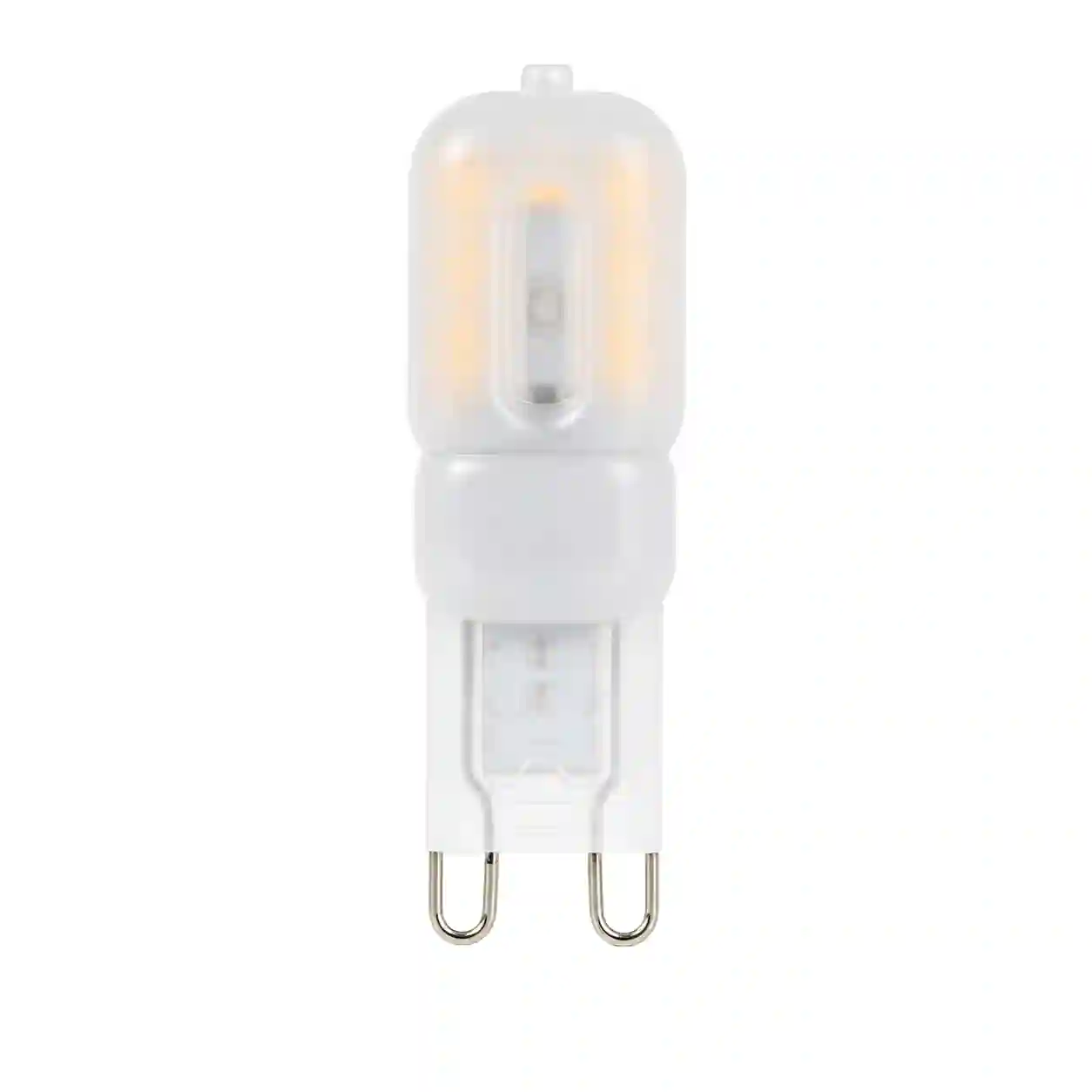LED žárovka G9 v kapslovém tvaru s paticí, varianta teplá bílá